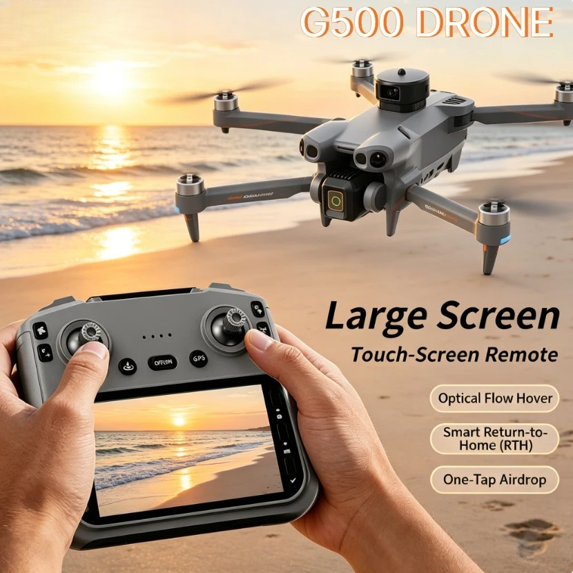 Drone Kit Long Range - โดรนพับได้ Original G500 GPS หน้าจอขนาดใหญ่ 8K