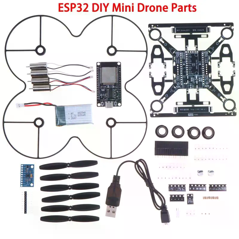 Drone Kit Octocopter - ชุดโดรนขนาดเล็ก ESP32 แบบโอเพ่นซอร์ส, ชุดประกอบควอดคอปเตอร์ DIY สำหรับการเรียนรู้